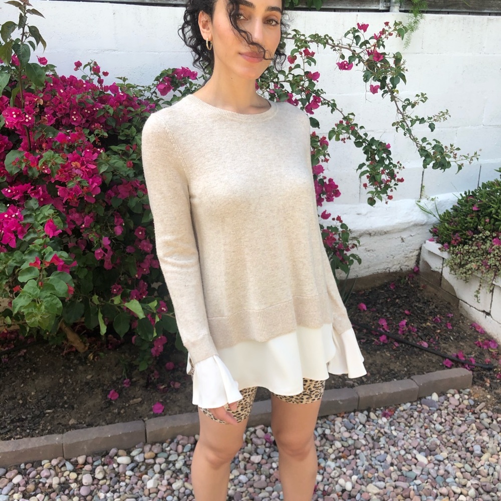 Loft Medium Cream Ivory Wool Top